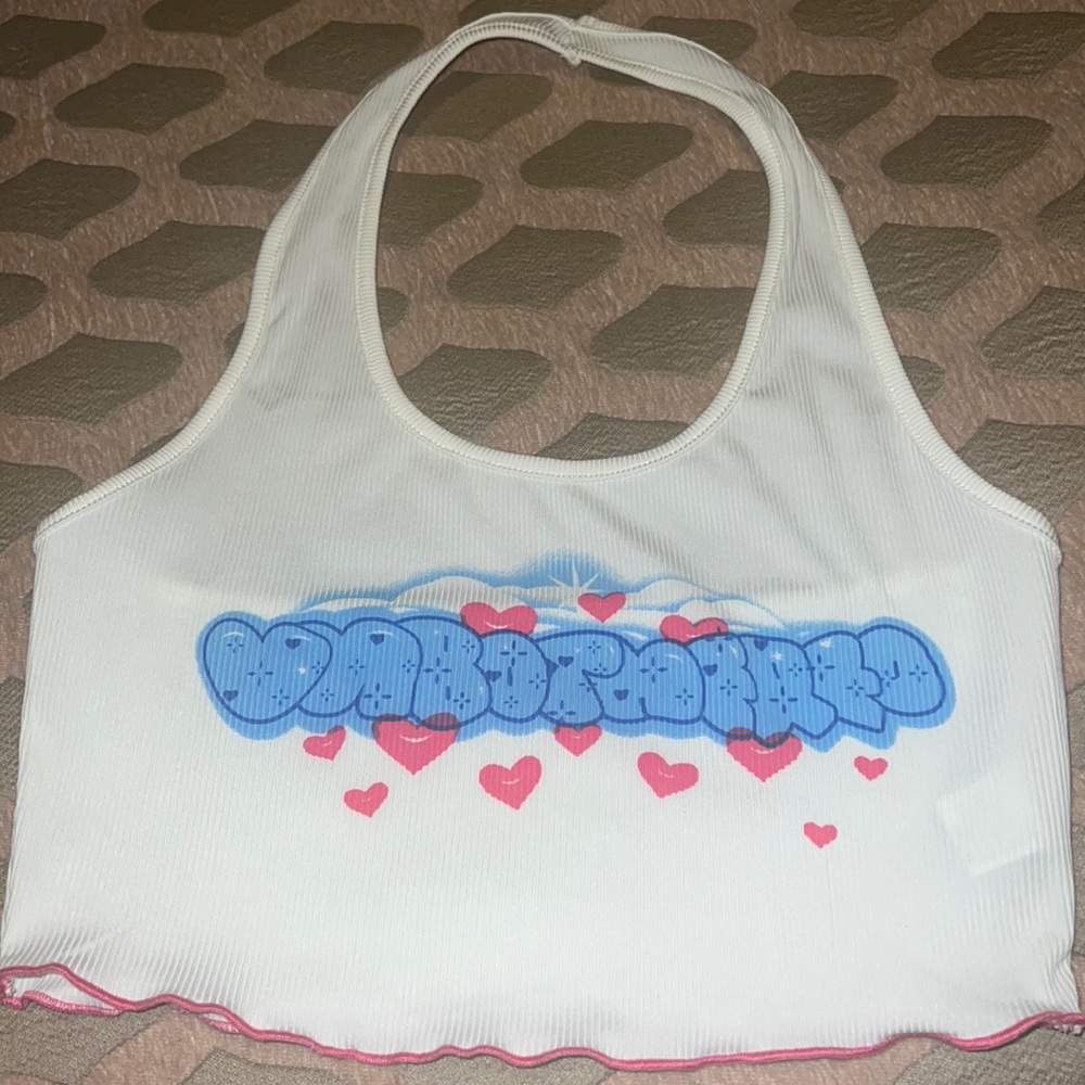 White y2k halter top